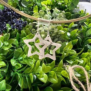 Star Earrings- Silver- Hooks are made for sensitive ears.